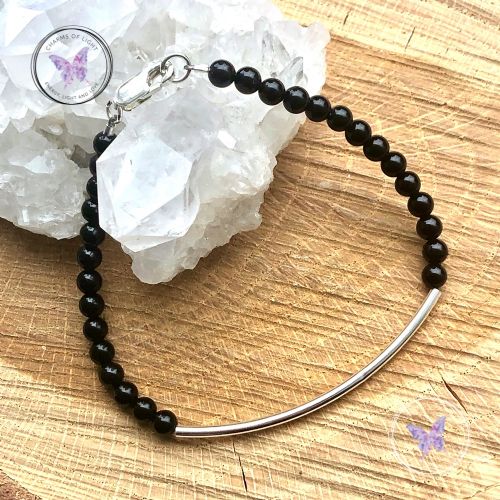 Black Onyx Beaded Tube Bracelet